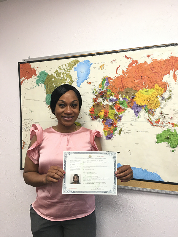 Tenielle receives citizenship